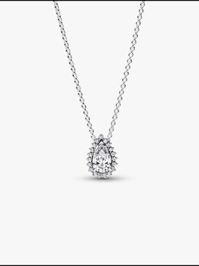 Pandora Sparkling Pear Halo Collier NecklaceSterling silver 392832c01-45